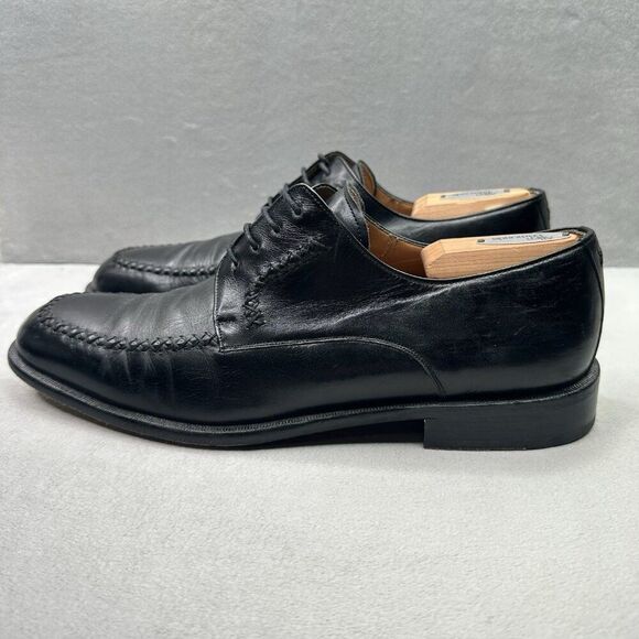 Mezlan Mens Size 10.5 (M) Brogue Black Leather Woven Accents Almond Toe Oxford main image 9
